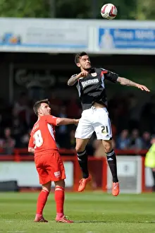 Marlon Pack Soaring for the Header: Bristol City's Moment at Crawley Town's Checkatrade Stadium, May 2014