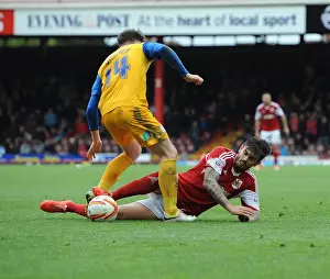 Marlon Pack Tackles Joe Garner in Intense Bristol City vs Preston North End Football Match, Sky Bet League One, Ashton Gate