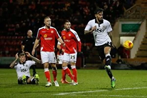 Images Dated 20th December 2014: Marlon Pack Tries to Regain Control After Aden Flint's Missed Chance - Crewe Alexandra vs