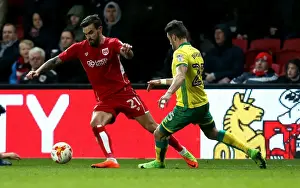 Framed Print : Marlon Pack vs Ivo Pinto Clash: Bristol City vs Norwich City, Sky Bet Championship, Ashton Gate, 2017 Framed Print : Marlon Pack vs Ivo Pinto Clash: Bristol City vs Norwich City, Sky Bet Championship, Ashton Gate, 2017
