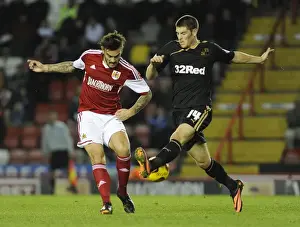 Bristol City V Crawley Town Prints: Marlon Pack vs Jamie Proctor Clash: Bristol City vs Crawley Town