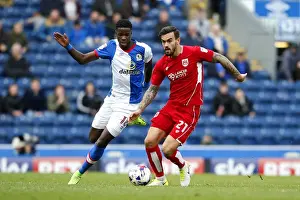 Blackburn Rovers V Bristol City Prints: Marlon Pack vs. Lucas Joao Clash at Ewood Park: Blackburn Rovers vs