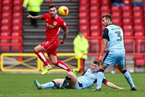 Bristol City V Rotherham United Prints: Marlon Pack vs. Richard Smallwood: Clash in Sky Bet Championship Match - Bristol City vs