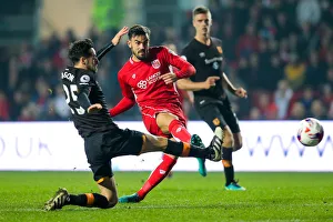 Bristol City V Hull City Prints: Marlon Pack vs. Ryan Mason: A Football Showdown at Ashton Gate Stadium - Intense Moment from the EFL Cup Fourth Round