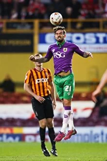Images Dated 14th April 2015: Marlon Pack Wins a Header: Bradford City vs. Bristol City, Sky Bet League One (Promotion)