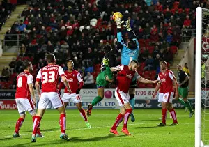 Rotherham V Bristol City Prints: Maron Pack of Bristol City Challenging Lee Camp of Rotherham United - Sky Bet Championship Clash