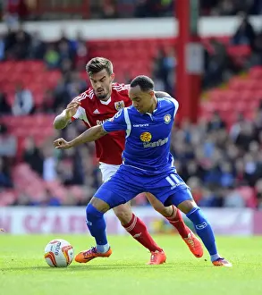 Maron Pack vs. Byron Moore: Intense Battle for the Ball at Ashton Gate, Bristol City vs. Crewe, Sky Bet League One