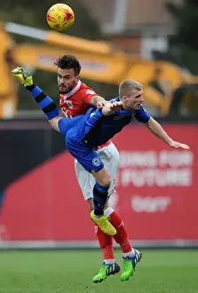 Bristol City V Rochdale Prints: Maron Pack vs Jamie Allen: Intense Header Battle at Ashton Gate