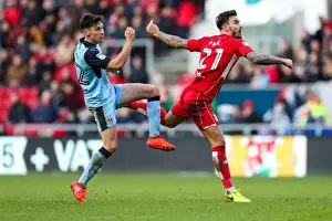 Bristol City V Rotherham United Prints: Maron Pack vs Joe Newell: Clash between Bristol City and Rotherham United Players in Sky Bet Championship Match