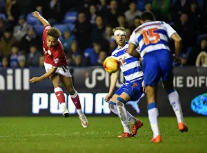 Reading V Bristol City Prints: Maron Pack's Shot Blocked by Anton Ferdinand - Reading vs. Bristol City, 2016