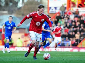 Martyn Woolford of Bristol City Faces Off Against Leeds United in Championship Clash at Ashton Gate Stadium, 12/02/2011