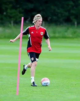 Pre-season Training Prints: Martyn Woolford of Bristol City: A Focused Figure in Pre-season Training