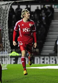 Derby County v Bristol City Collection: Martyn Woolford Scores Game-Winning Goal for Bristol City against Derby County in Championship Match