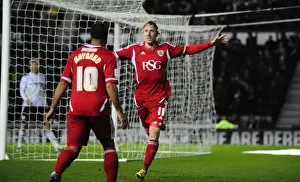 Derby County V Bristol City Prints: Martyn Woolford's Championship Goal Celebration: Derby County vs