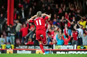 Bristol City V Crystal Palace Prints: Martyn Woolford's Goal Celebration: Bristol City vs Crystal Palace, Championship 2012