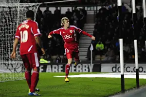 Derby County V Bristol City Prints: Martyn Woolford's Goal Celebration: Derby County vs. Bristol City (Championship 2011)