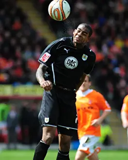 Framed Print : Marvin Elliott in Action: Championship Clash between Blackpool and Bristol City - May 2, 2010