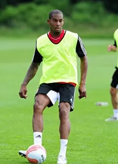 Images Dated 4th July 2011: Marvin Elliott: Bracing for Action – Focused during Bristol City's Pre-season Training