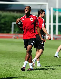 Pre Season Tour Sweden Prints: Marvin Elliott of Bristol City in Intense Training Focus