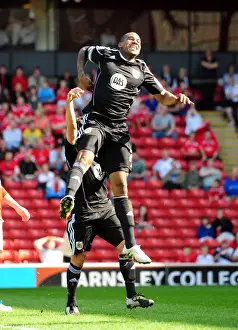 Barnsley V Bristol City Prints: Marvin Elliott Scores the Opener: Championship Thriller at Barnsley's Oakwell Stadium (2011)
