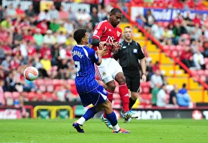 Bristol City V Ipswich Town Prints: Marvin Elliott Scores Past Carlos Edwards: Bristol City vs Ipswich Town, Championship 2011