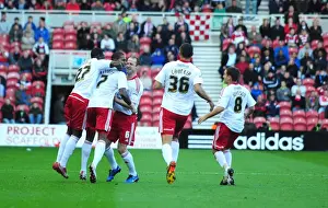Framed Print : Marvin Elliott Scores the Winning Goal: Celebration with Team Mates (Bristol City vs. Middlesbrough) Framed Print : Marvin Elliott Scores the Winning Goal: Celebration with Team Mates (Bristol City vs. Middlesbrough)