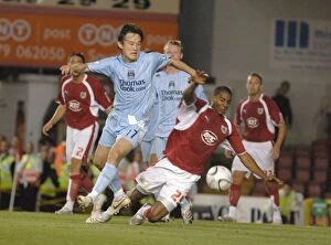 Images Dated 29th August 2007: Marvin Elliott Shines: A Standout Performance Against Manchester City (Bristol City vs)