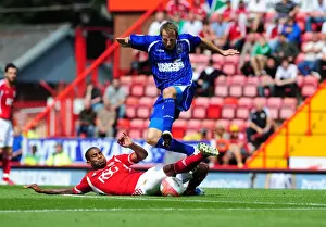 Bristol City V Ipswich Town Prints: Marvin Elliott Tackles Lee Bowyer: Intense Moment from the Bristol City vs