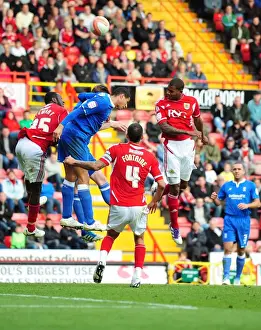 Bristol City V Birmingham City Prints: Marvin Elliott's Championship-Winning Header for Bristol City Against Birmingham City (10-23-2011)