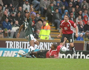 Plymouth V Bristol City Collection: Marvin Elliott's Epic Goal: A Moment to Remember - Plymouth vs. Bristol City