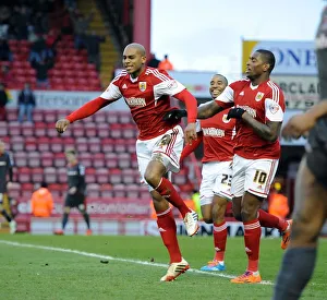 Bristol City V Carlisle United Prints: Marvin Elliott's Euphoric Goal Celebration