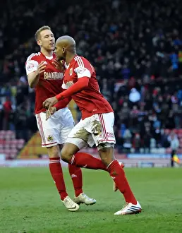 Bristol City V Carlisle United Prints: Marvin Elliott's Euphoric Goal Celebration: A Thrilling Moment at Ashton Gate (February 1)