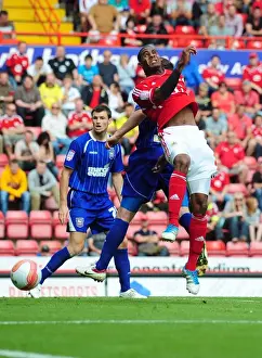 Marvin Elliott's Headed Goal Attempt Sails Over the Bar - Bristol City vs Ipswich Town, Championship 2011