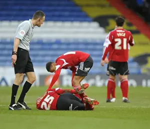 Oldham V Bristol City Prints: Marvin Elliott's Injury Marrs Bristol City in Oldham Athletic Clash