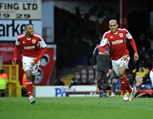 Bristol City V Carlisle United Prints: Marvin Elliott's Thrilling Goal Celebration: A Memorable Moment from Bristol City vs
