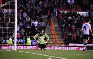Bristol City V Preston North End Prints: Marvin Elliott's Thrilling Goal Past Andy Lonergan in Bristol City's Championship Victory over Preston North
