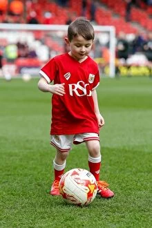 Images Dated 5th March 2016: Mascots of Bristol City and Cardiff City Warm Up Before Championship Clash at Ashton Gate Stadium