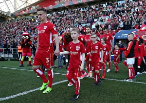 Framed Print : Mascots Lead the Way: Bristol City vs Barnsley, Sky Bet Championship Framed Print : Mascots Lead the Way: Bristol City vs Barnsley, Sky Bet Championship