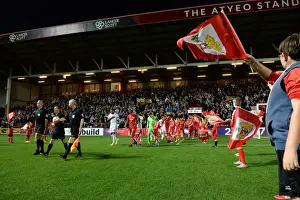 Bristol City V Leeds United Prints: Mascots Leading the Way: Bristol City vs Leeds United at Ashton Gate Stadium