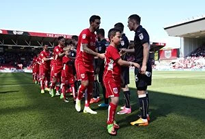 Images Dated 22nd April 2017: Mascots Leading the Way: Sky Bet Championship Showdown between Bristol City