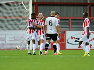 Matt Richards Celebrates Penalty Goal: Cheltenham Town vs. Bristol City, 2014
