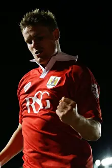 Framed Print : Matt Smith Scores the Opener: Bristol City Leads Gillingham in Johnstones Paint Trophy Final