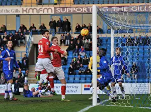 Gillingham V Bristol City Prints: Matt Smith Scores Opening Goal for Bristol City against Gillingham