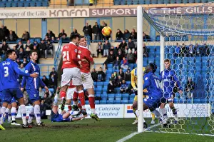 Gillingham V Bristol City Prints: Matt Smith Scores Opening Goal for Bristol City in Sky Bet League One Match vs