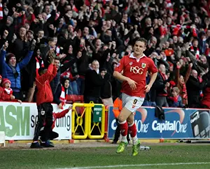 Bristol City V Sheffield United Prints: Matt Smith's Exuberant Goal Celebration: A Highlight from Bristol City vs