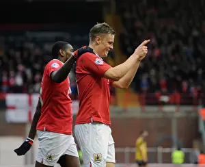 Bristol City V Sheffield United Prints: Matt Smith's Thrilling Goal Celebration: Bristol City vs