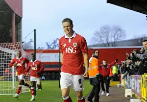 Bristol City V Yeovil Town Prints: Matt Smith's Thrilling Goal Celebration: Bristol City's Triumph over Yeovil Town (2014)