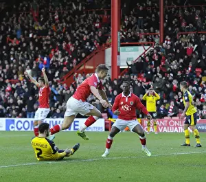 Framed Print : Matt Smith's Thrilling Goal: Igniting Ashton Gate for Bristol City