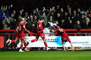 Crawley Town v Bristol City Collection: Matt Tubbs Scores the Winning Goal: Crawley Town Upsets Bristol City in FA Cup (07/01/2012)
