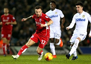 Leeds United V Bristol City Prints: Matty Taylor Charges Forward: Leeds United vs. Bristol City Championship Clash, 14/02/2017